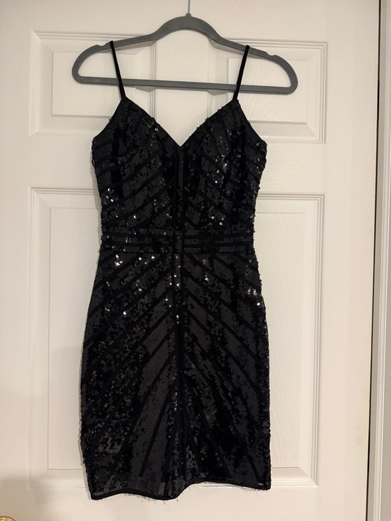 JVN by Jovani Dresses & Skirts - JVN by Jovani Black Sequin Spaghetti Strap Mini Dress